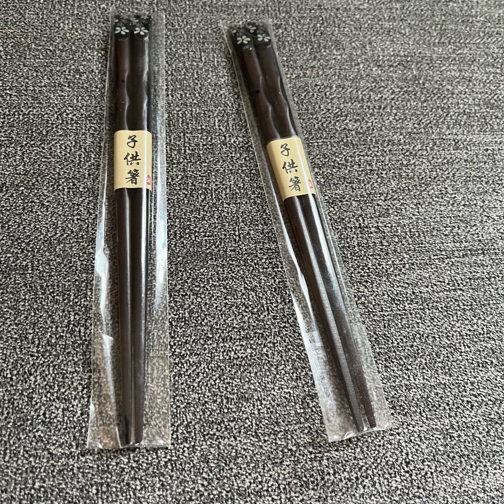 Kid’s Chopstick Set of Two from Japan high quality craftsmanship with Flower